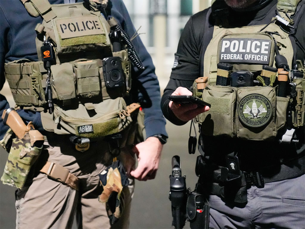 U.S. federal law enforcement officers during a domestic operation