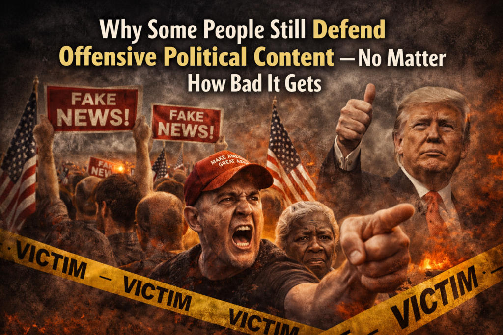 defend offensive political content