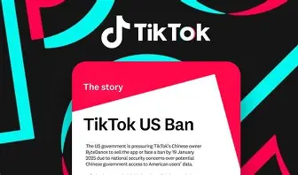 TikTok app on phone with ban warning symbol representing U.S. law