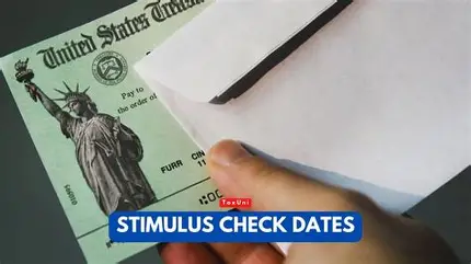 Stimulus Check 2026 payment concept with check illustration and US flag