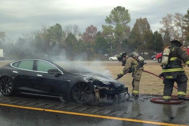 EV battery fires comparison with gas car fires