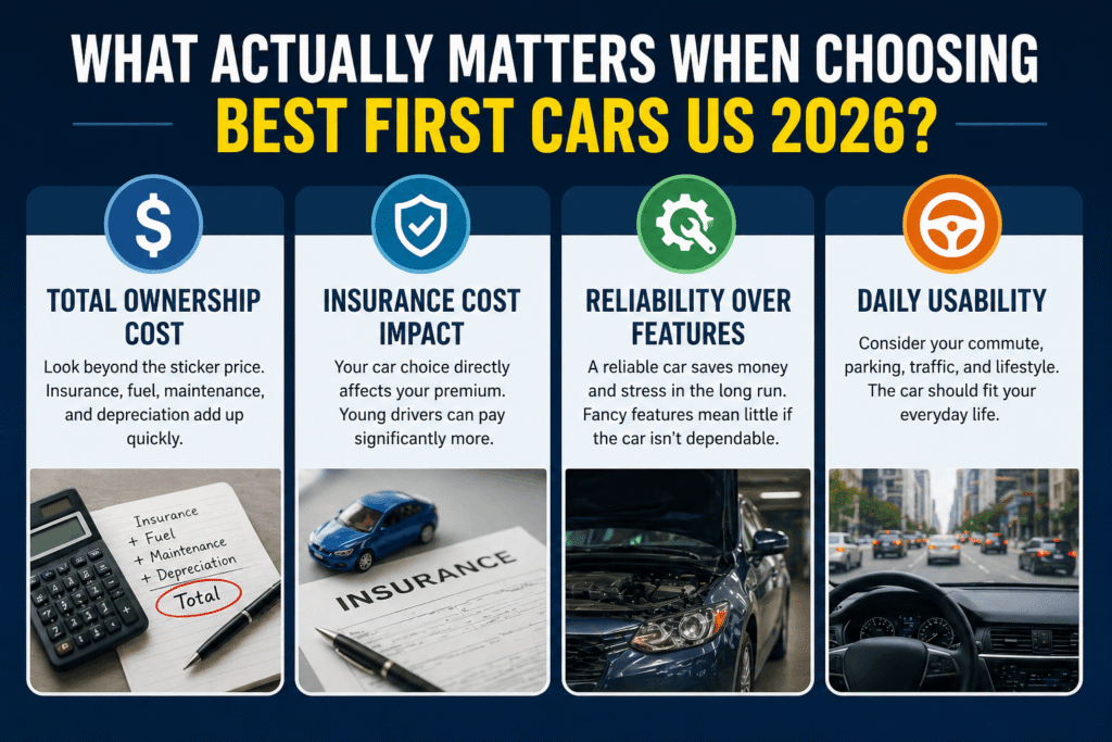 Best First Cars US 2026 compact cars lineup city environment