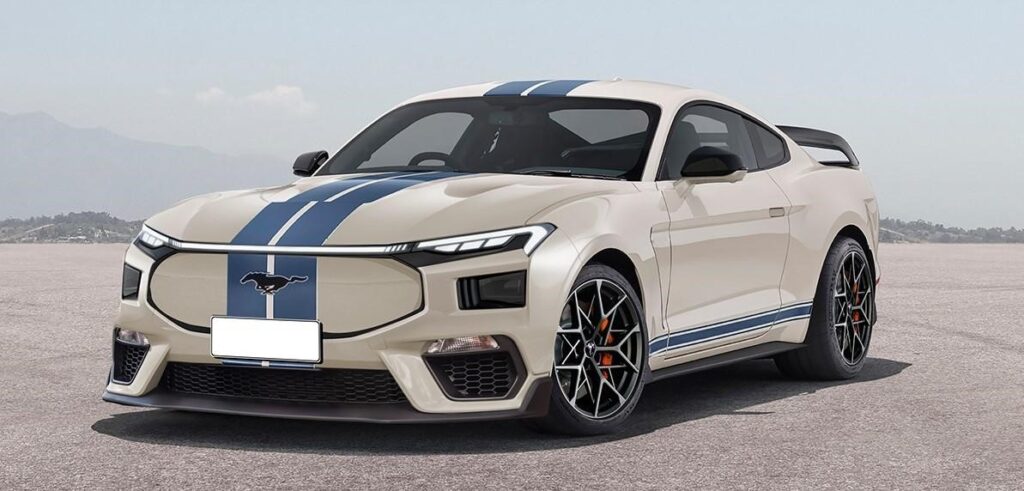 car comeback 2026 US modern muscle cars lineup sunset city background
