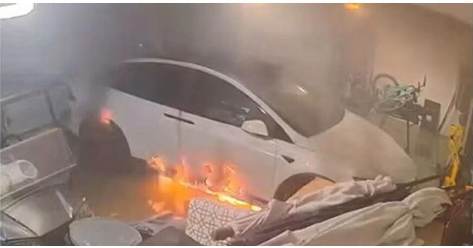 EV battery fires comparison with gas car fires