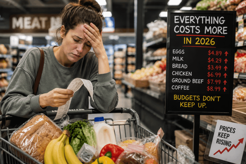 Americans feel financially exhausted during expensive grocery shopping in 2026