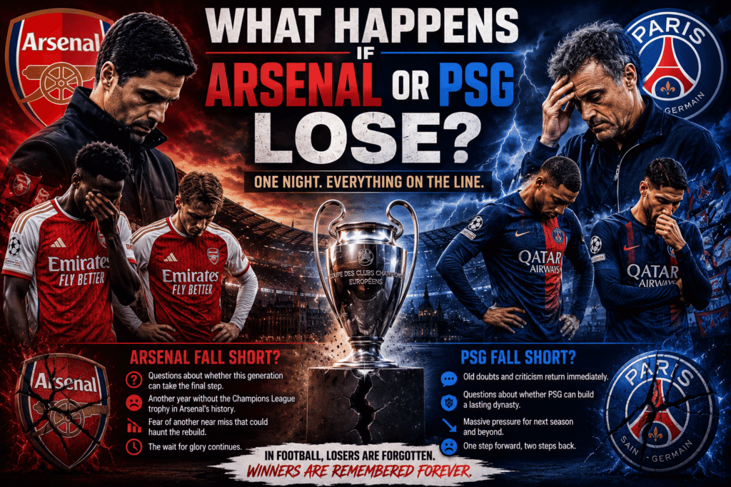 Arsenal vs PSG Champions League Final as Arsenal and PSG prepare for the biggest match of the season