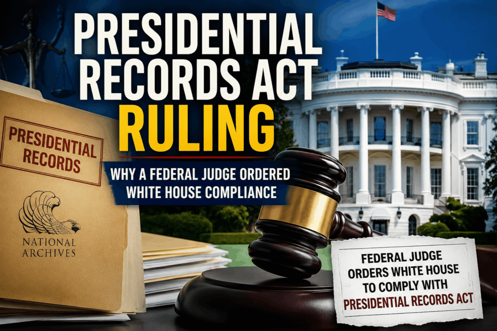 Presidential Records Act ruling involving White House compliance and federal court order