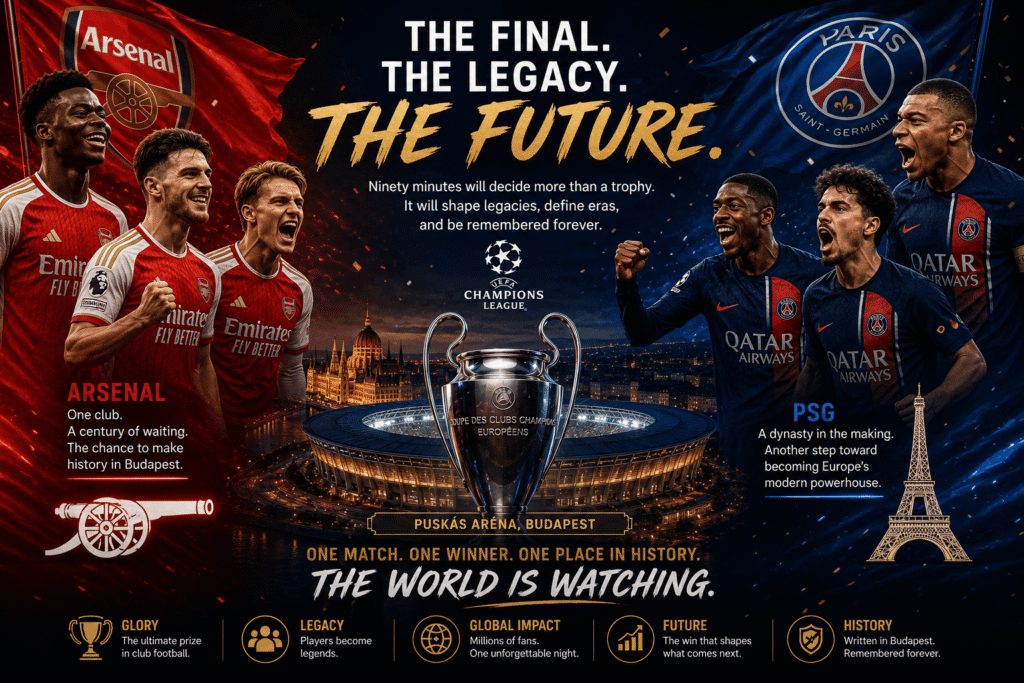 Arsenal vs PSG Champions League Final as Arsenal and PSG prepare for the biggest match of the season