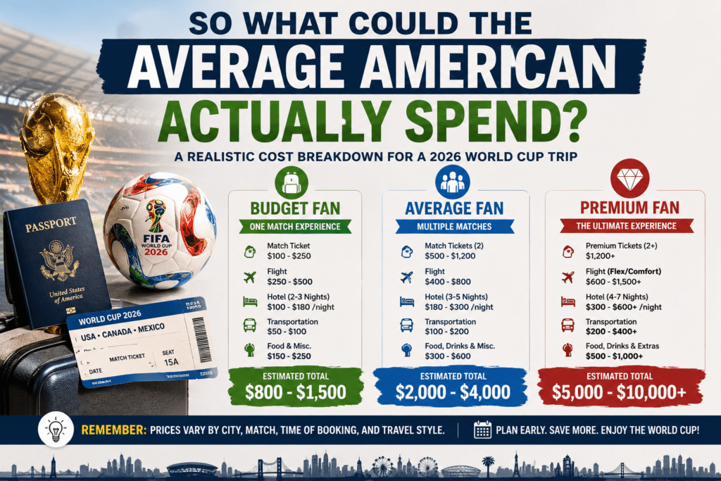 2026 World Cup trip cost breakdown for average American fans attending FIFA World Cup 2026