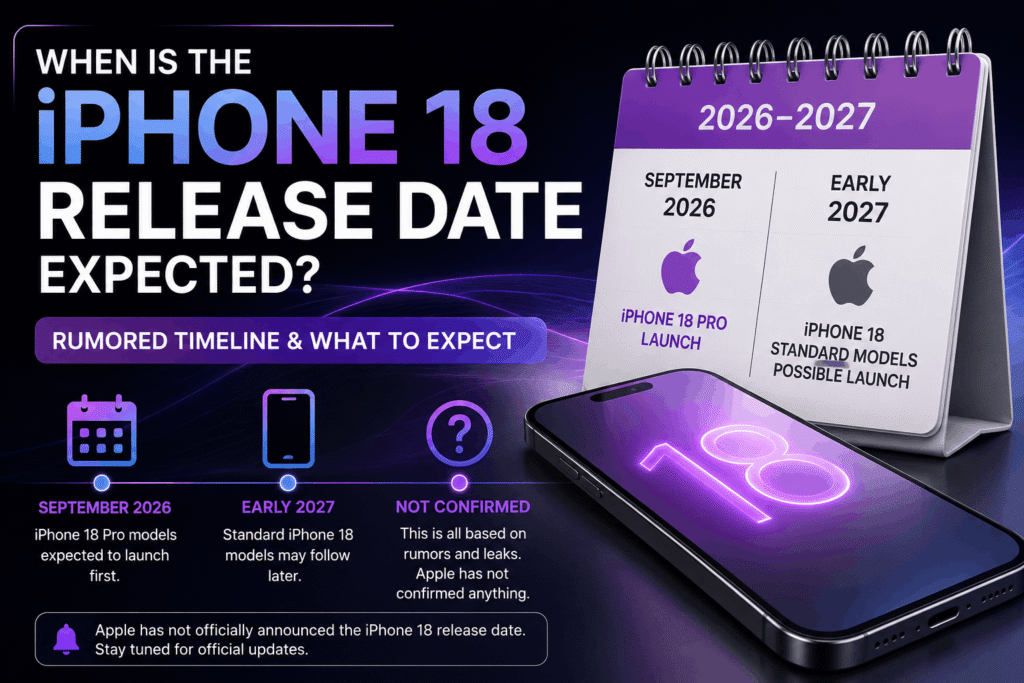 iPhone 18 release date rumors and expected Apple smartphone launch timeline