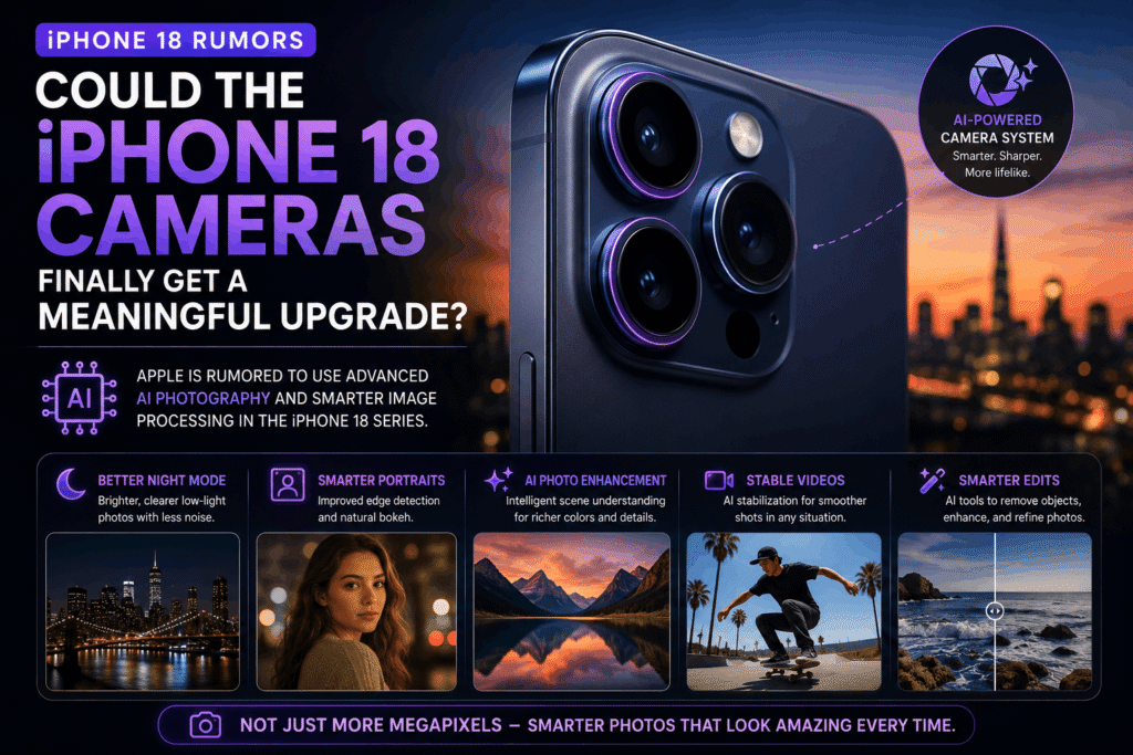 iPhone 18 Rumors showing Apple's next-generation smartphone with AI-powered features