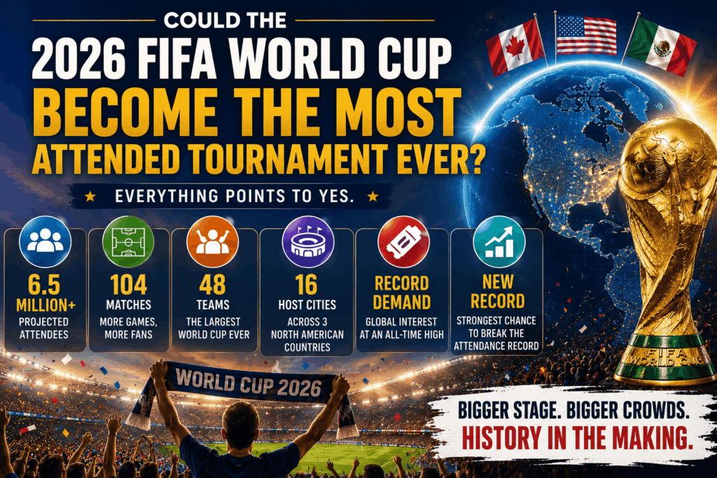 2026 FIFA World Cup attendance expected to reach record levels as fans fill a packed stadium during an international soccer match
