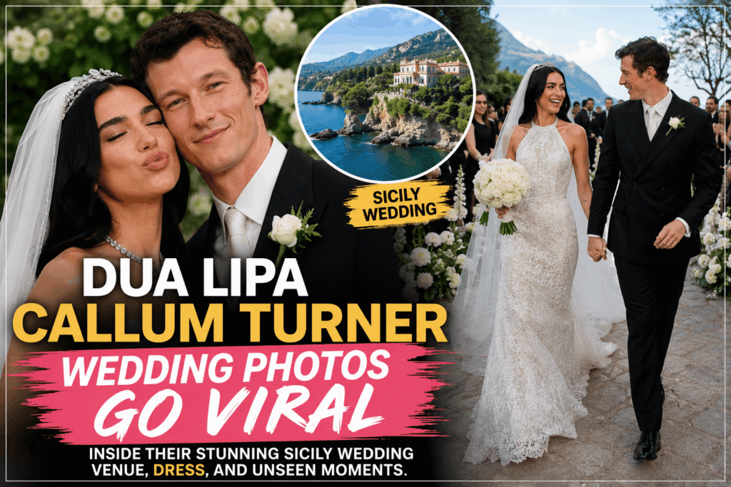 Dua Lipa Callum Turner wedding photos from their viral Sicily wedding celebration