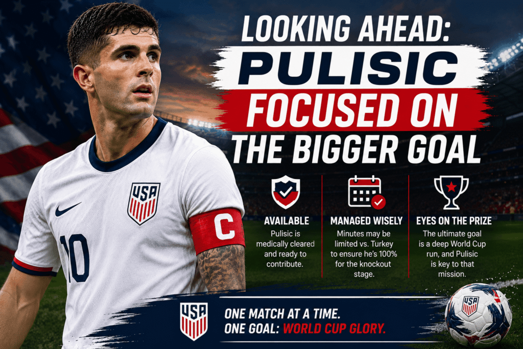 Christian Pulisic injury update before USA vs Turkey at FIFA World Cup 2026