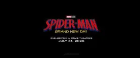 Spider-Man: Brand New Day movie poster featuring Tom Holland as Spider-Man in New York City