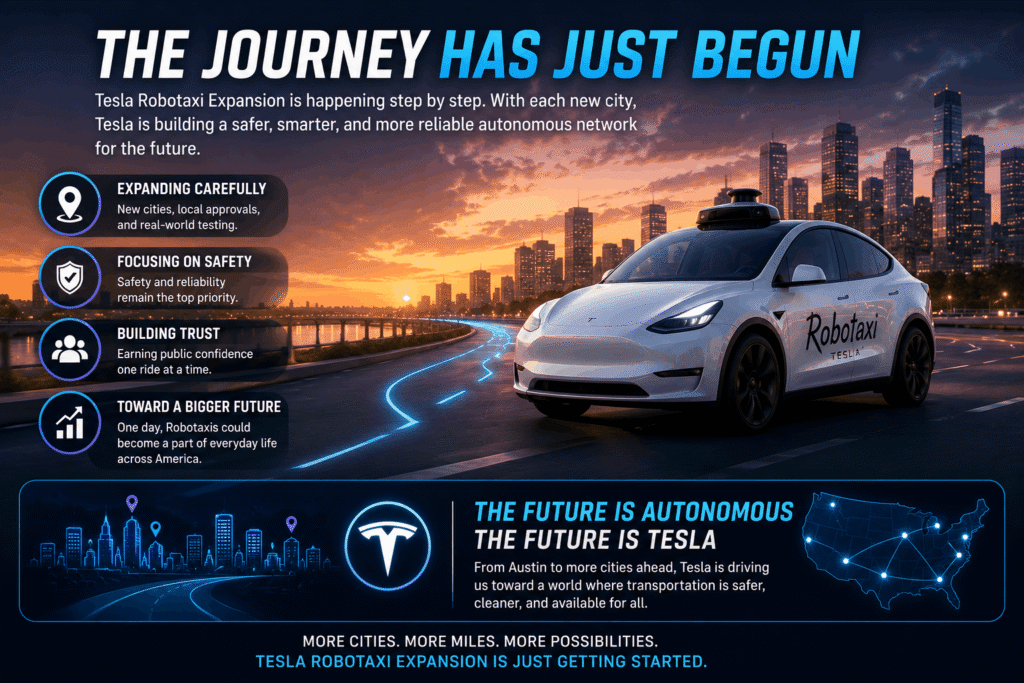 Tesla Robotaxi Expansion as autonomous Tesla vehicles prepare to launch in more U.S. cities