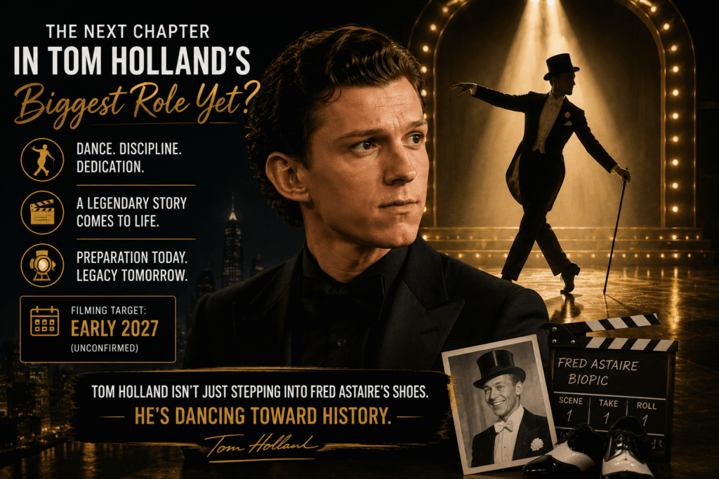 Tom Holland Fred Astaire Movie latest update featuring Tom Holland preparing for the upcoming Fred Astaire biopic