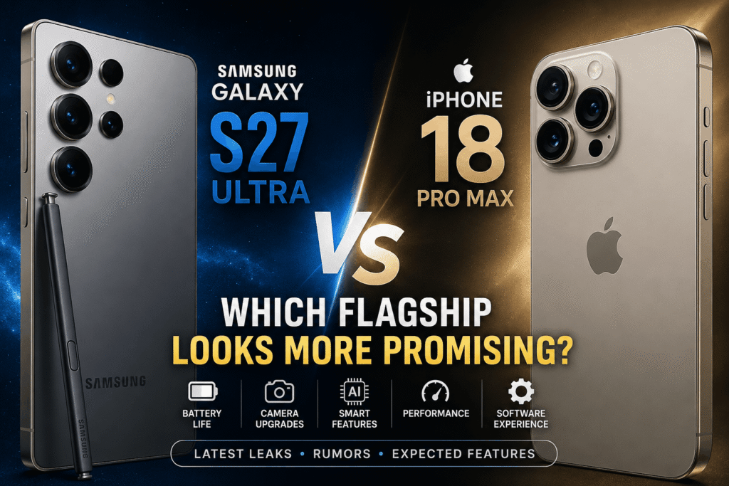 Samsung Galaxy S27 Ultra vs iPhone 18 Pro Max flagship smartphone comparison