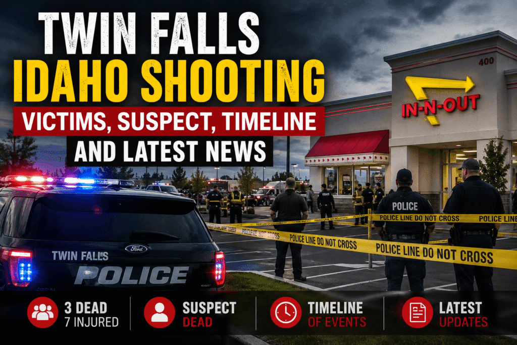 Twin Falls Idaho Shooting near In-N-Out Burger as police secure the crime scene