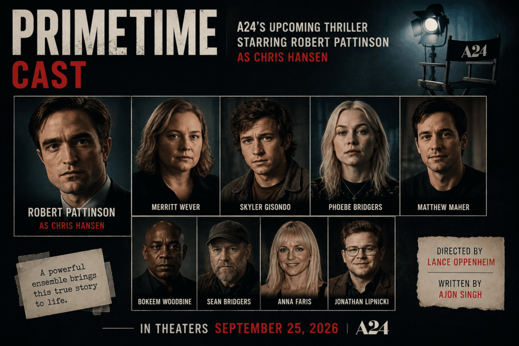Primetime Movie official poster featuring Robert Pattinson as Chris Hansen