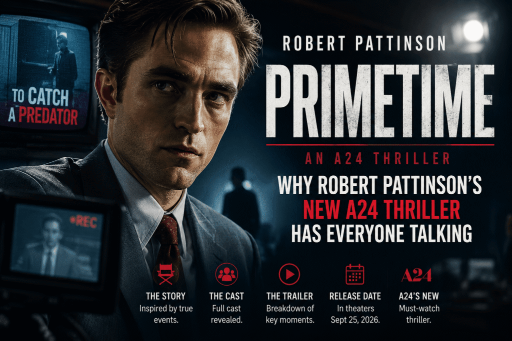 Primetime Movie official poster featuring Robert Pattinson as Chris Hansen